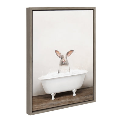 Sylvie Bunny in Rustic Bath Framed Canvas by kateandlaurel - product image 7 for Resin Society