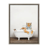 Sylvie Bengal Tiger in Rustic Bath Framed Canvas by kateandlaurel - product image 14 for Resin Society