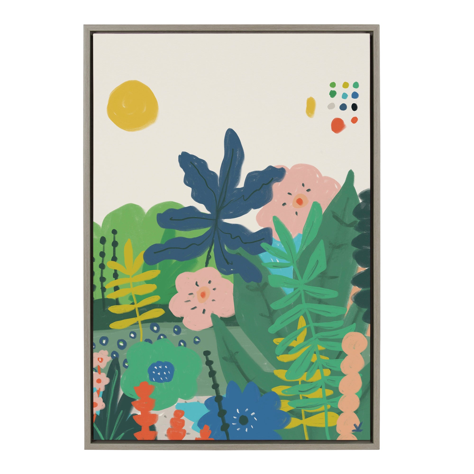 Sylvie Zen Garden 1 Framed Canvas by kateandlaurel - main product image for Resin Society