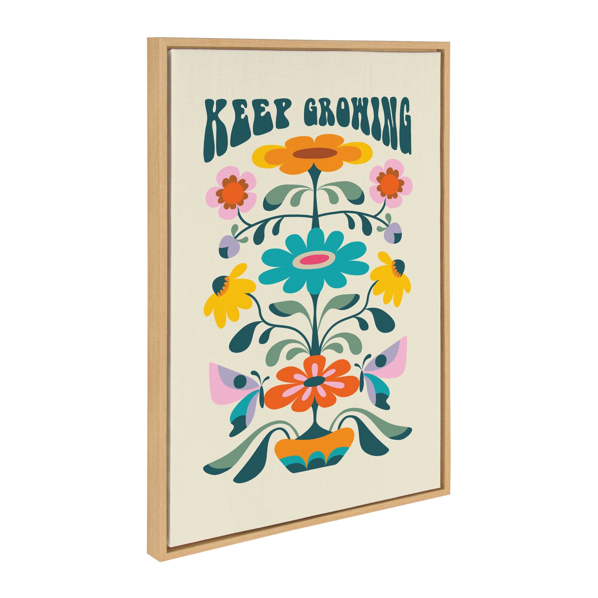 Sylvie Keep Growing Framed Canvas by kateandlaurel - product image 2 for Resin Society