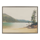 Sylvie Lake Tahoe California Mountain Sand Harbor Framed Canvas by kateandlaurel - main product image for Resin Society