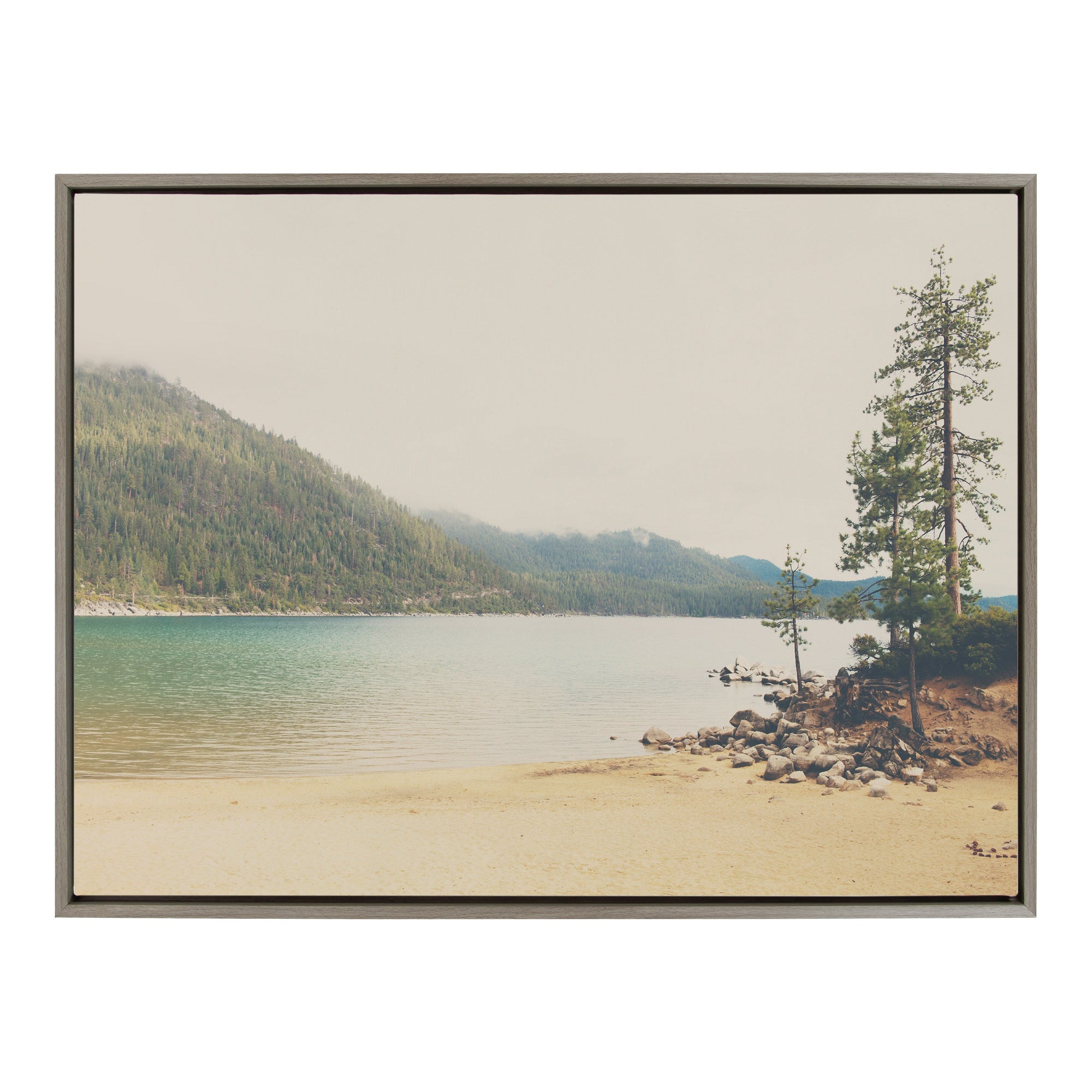 Sylvie Lake Tahoe California Mountain Sand Harbor Framed Canvas by kateandlaurel - product image 9 for Resin Society