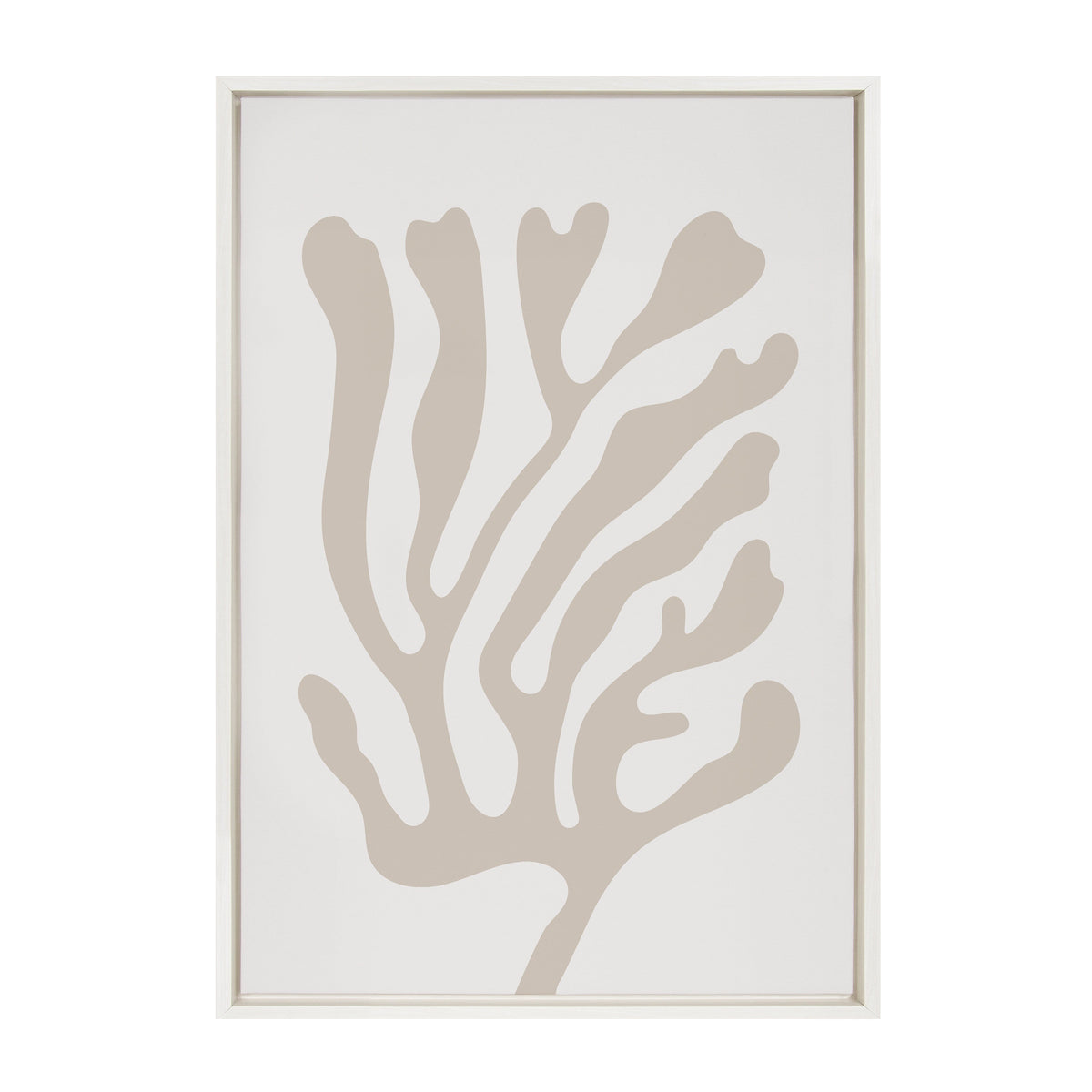 Sylvie Abstract Coral Coastal Beige Framed Canvas by kateandlaurel - product image 2 for Resin Society