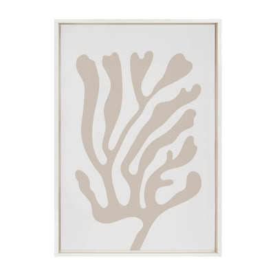 Sylvie Abstract Coral Coastal Beige Framed Canvas by kateandlaurel - product image 2 for Resin Society
