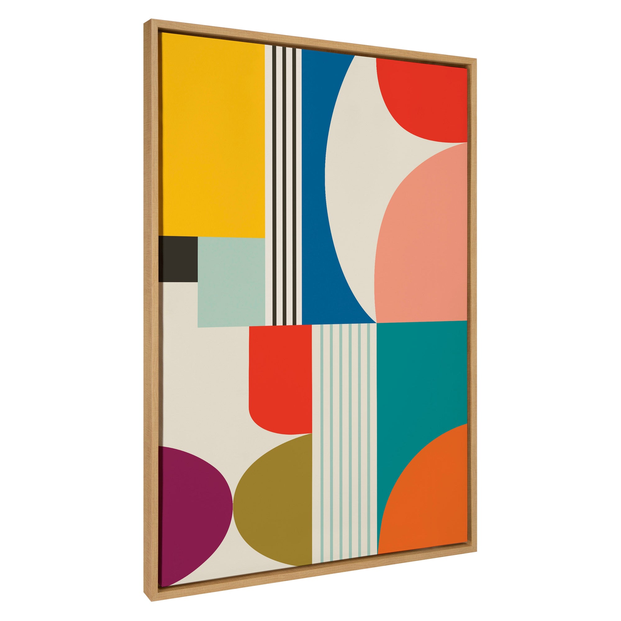 Sylvie Mid Century Modern Pattern Framed Canvas by kateandlaurel - main product image for Resin Society