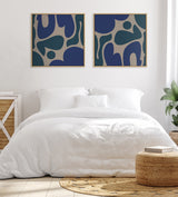 Sylvie Groovy Happy Abstract Blue and Green Framed Canvas by kateandlaurel - product image 6 for Resin Society