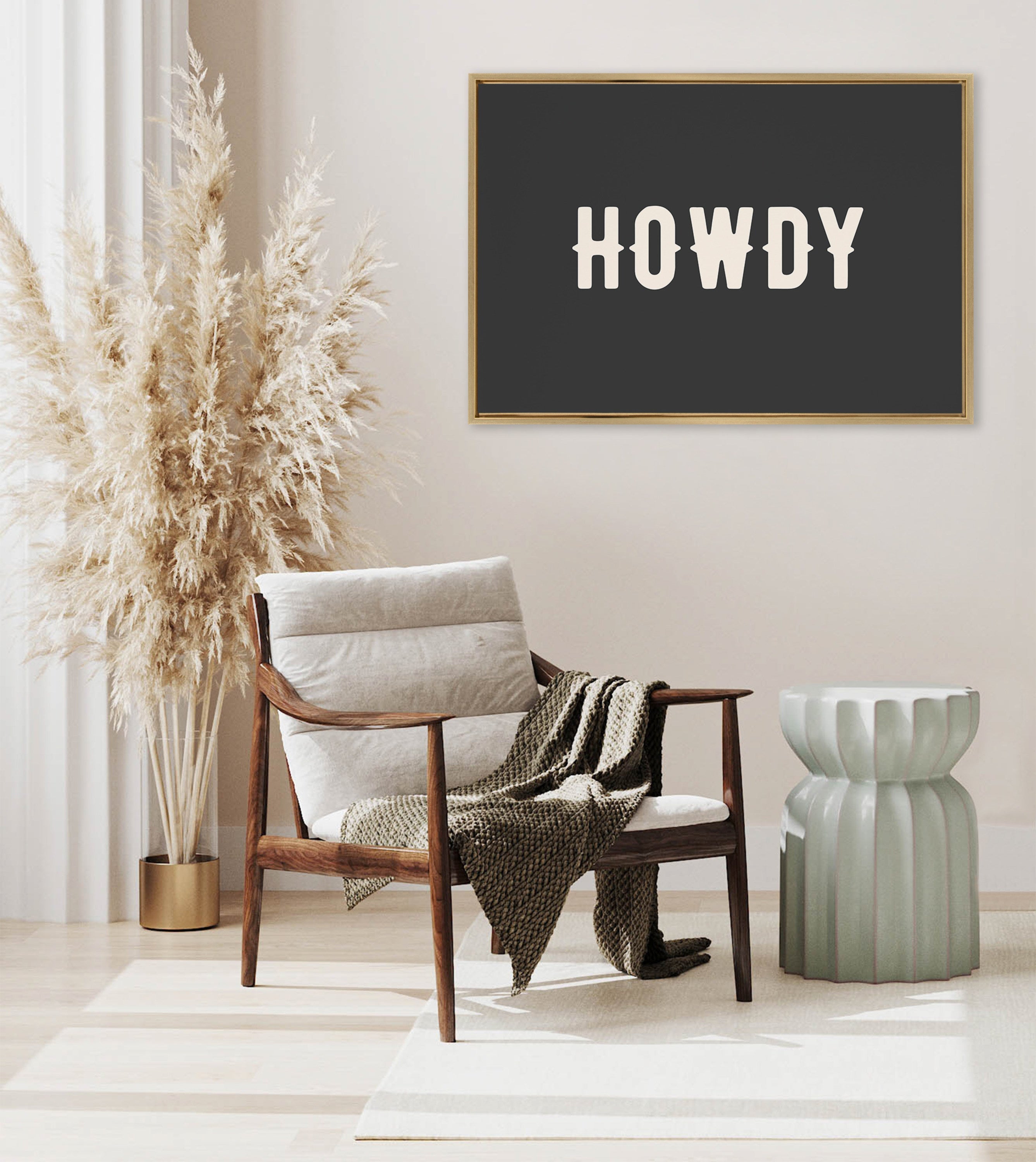 Sylvie Howdy Landscape Black Framed Canvas by Honey Island Studio
