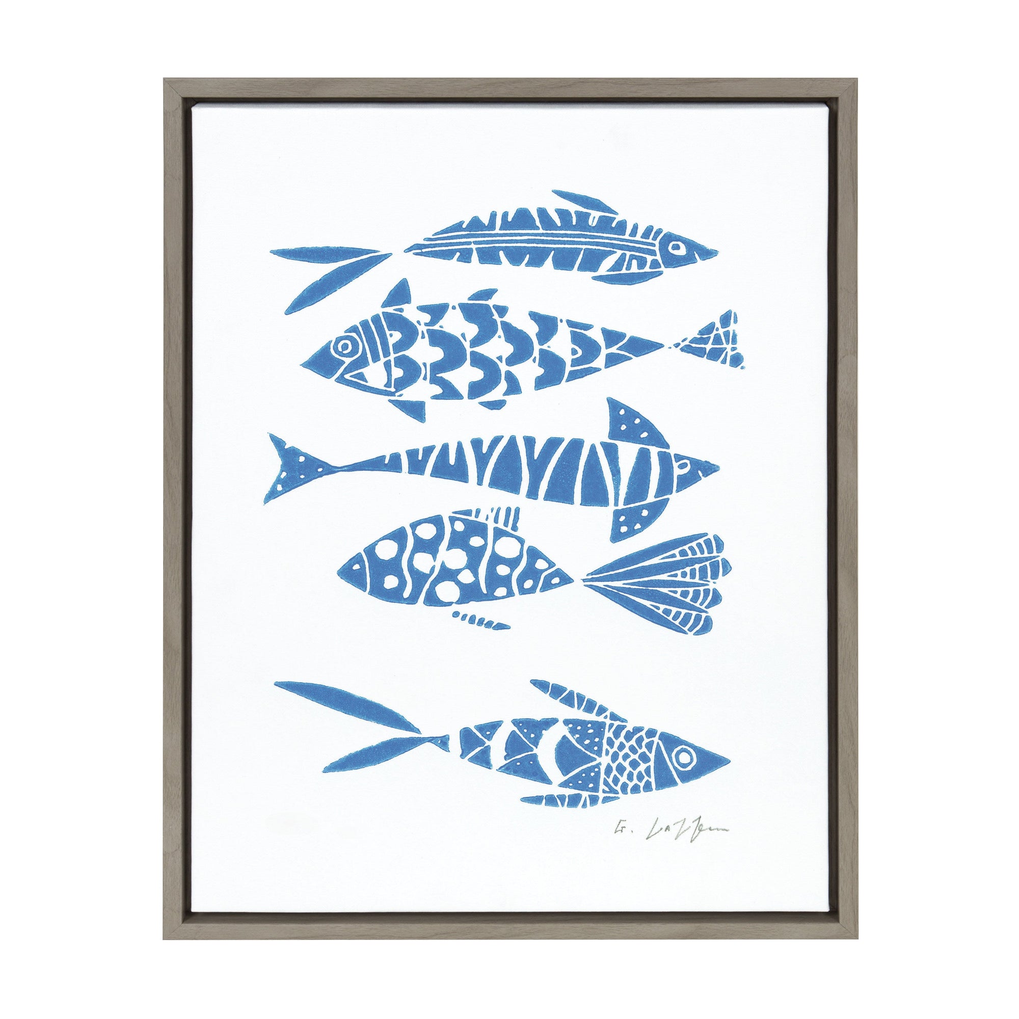 Sylvie Fishes Blue Framed Canvas by kateandlaurel - product image 7 for Resin Society