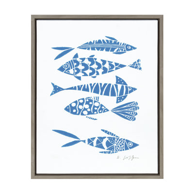 Sylvie Fishes Blue Framed Canvas by kateandlaurel - product image 7 for Resin Society