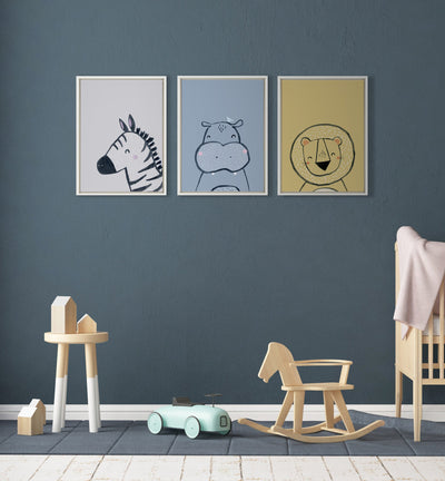 Sylvie Inky Lion Framed Canvas by kateandlaurel - product image 8 for Resin Society