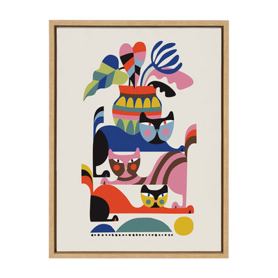 Sylvie 3 Cats Framed Canvas by kateandlaurel - product image 7 for Resin Society