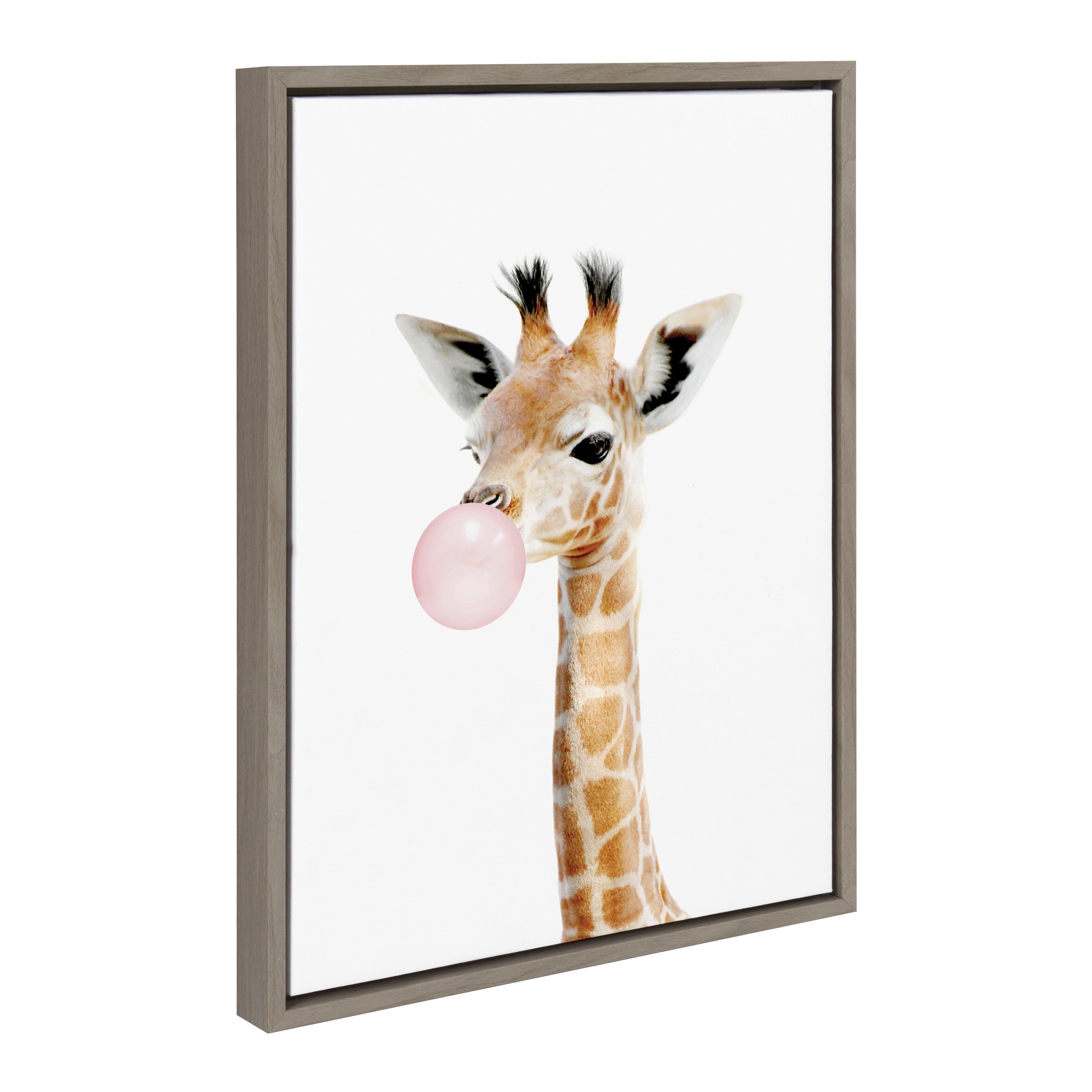 Sylvie Bubble Gum Giraffe Framed Canvas by Amy Peterson Art Studio by kateandlaurel - product image 14 for Resin Society