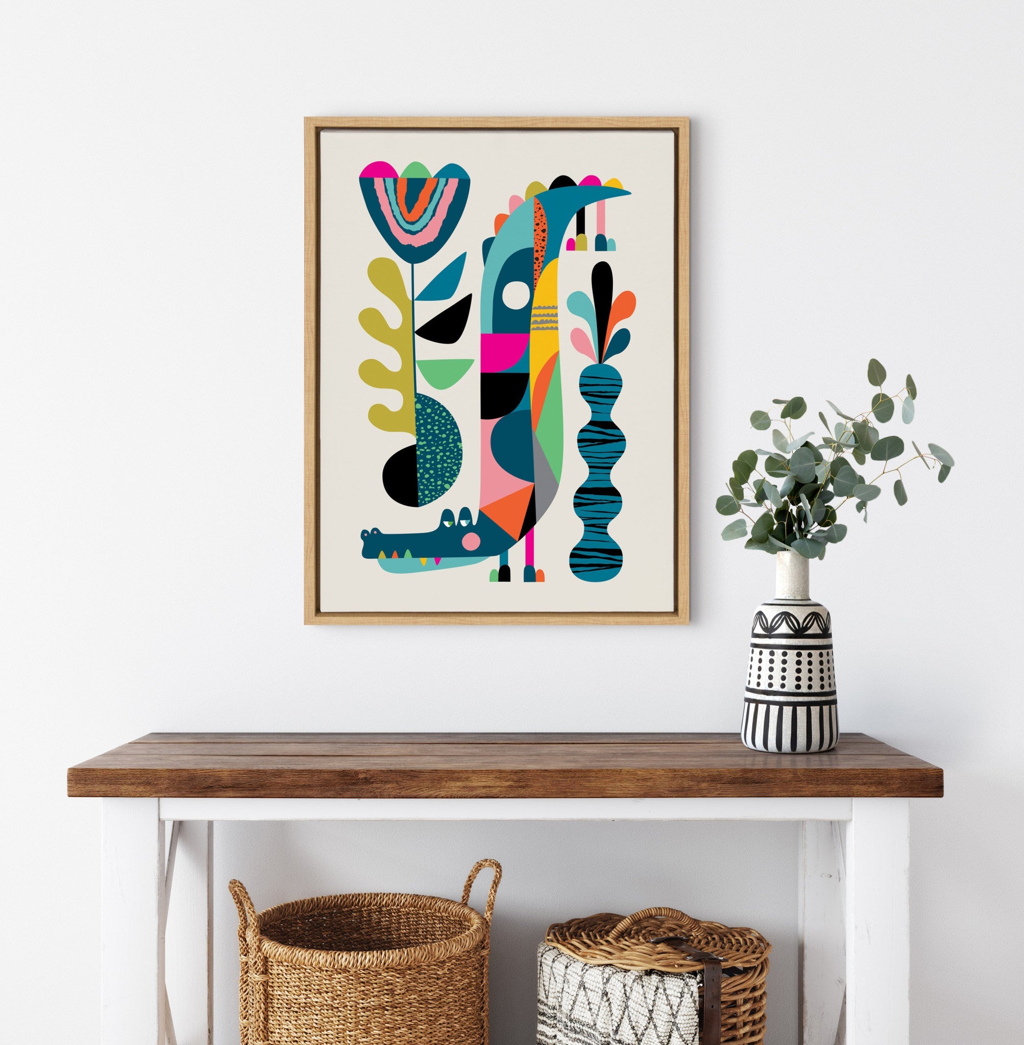 Sylvie Crocodile Framed Canvas by kateandlaurel - product image 7 for Resin Society