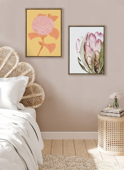 Sylvie Pink Protea Flower Framed Canvas by Amy Peterson by kateandlaurel - product image 17 for Resin Society