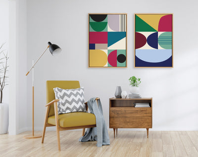 Sylvie MCM Pattern 10 and 11 Framed Canvas by kateandlaurel - product image 5 for Resin Society