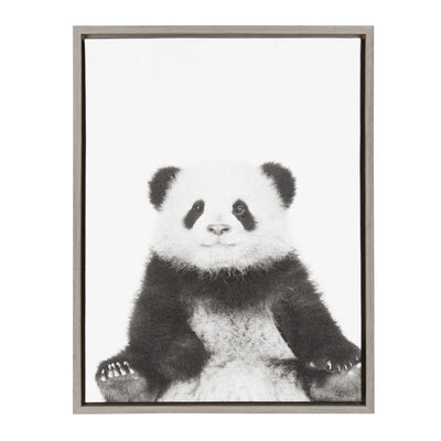 Sylvie Panda Framed Canvas by Simon Te Tai