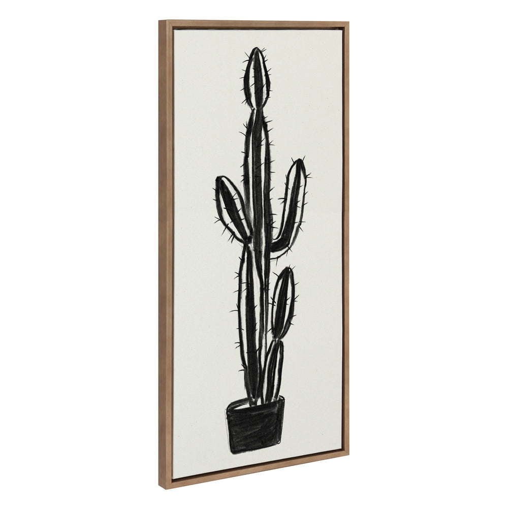 Sylvie 664 Cactus In Pot BW Framed Canvas by kateandlaurel - main product image for Resin Society