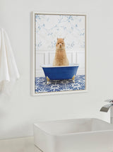 Sylvie Alpaca In Eclectic Blue Bath Framed Canvas by kateandlaurel - product image 4 for Resin Society