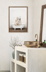Sylvie Mother and Baby Polar Bear in Rustic Bath Framed Canvas by kateandlaurel - product image 10 for Resin Society