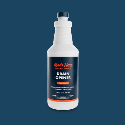 Bottles of Quick-Acting Liquid Drain Opener by Made Here Industrial Products
