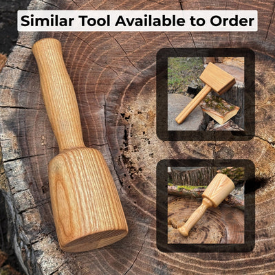 Quiet 7 oz. wooden mallet with ash wood handle by Sharky Forged Steel Tools