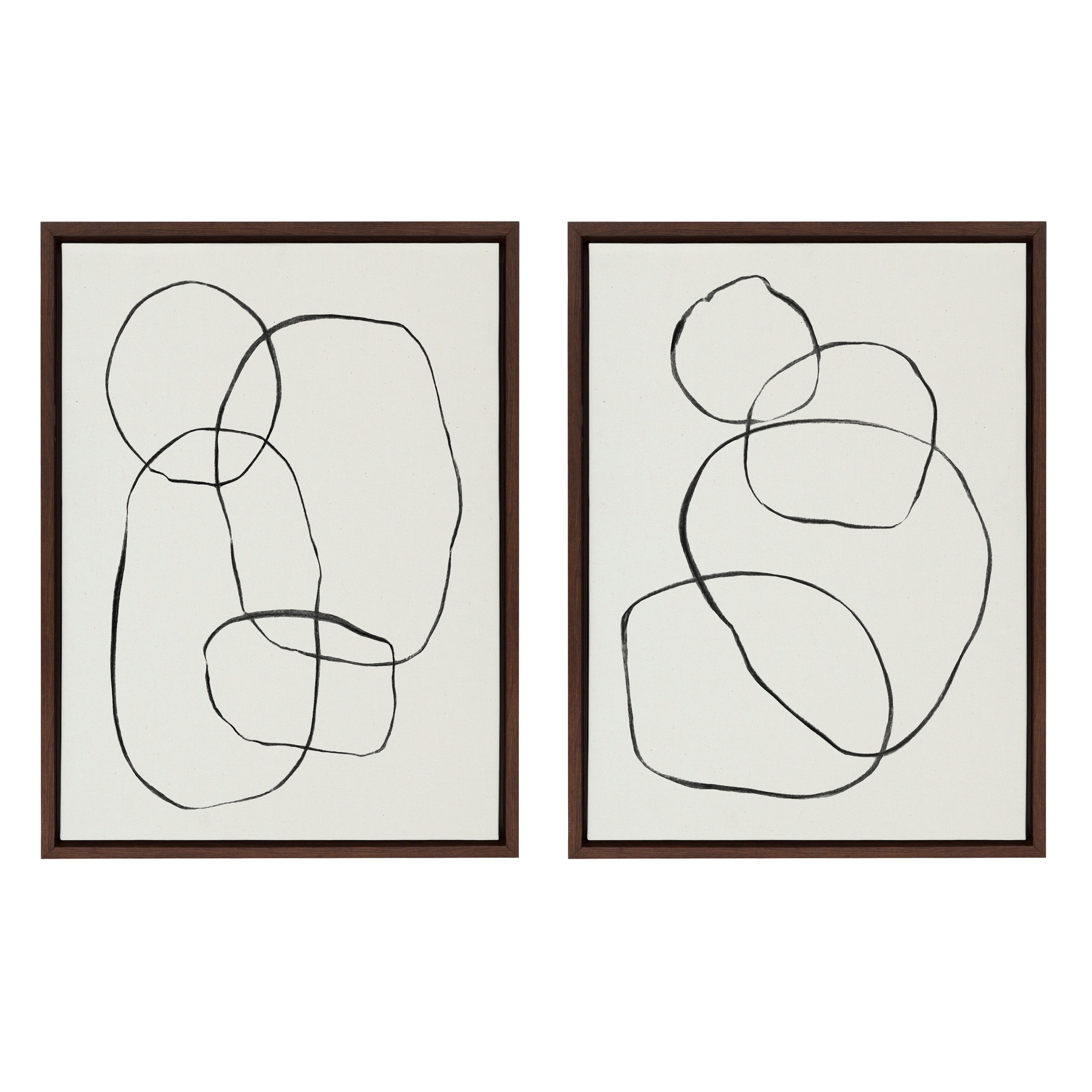 Sylvie Going in Circles Framed Textured Canvas Set
