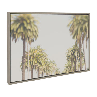 Sylvie LA California Palm Trees Framed Canvas by Laura Evans by kateandlaurel - product image 2 for Resin Society