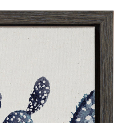 Sylvie Blue Potted Cacti Framed Canvas, Gray 23x33 by kateandlaurel - product image 3 for Resin Society