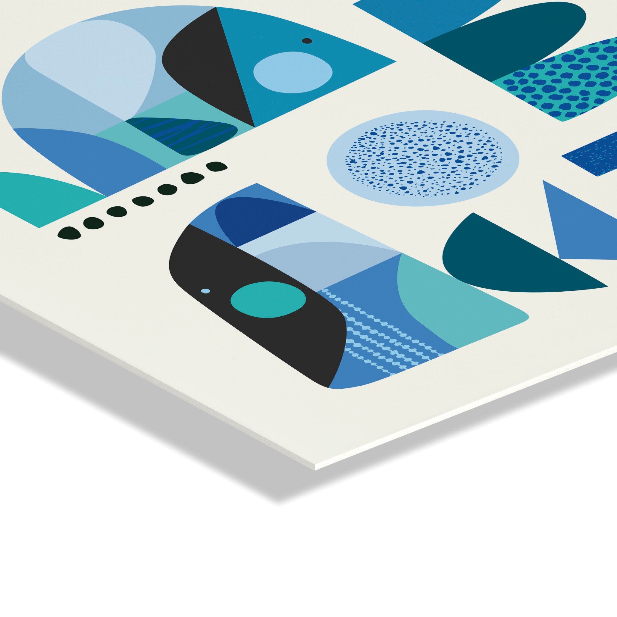 Mid Century Fish Blue Floating Acrylic Art by kateandlaurel - product image 3 for Resin Society