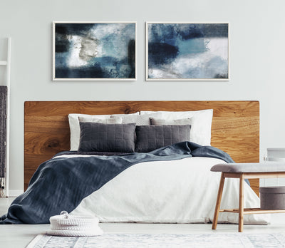 Sylvie Aqua Abstract 1 Framed Canvas by kateandlaurel - product image 9 for Resin Society