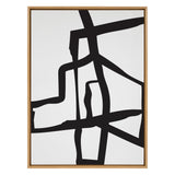 Sylvie Bold Sophisticated Abstract Black Stroke Framed Canvas by kateandlaurel - product image 2 for Resin Society