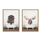 Sylvie Bison Rustic Bubble Bath and Moose Rustic Bubble Bath Framed by kateandlaurel - product image 2 for Resin Society