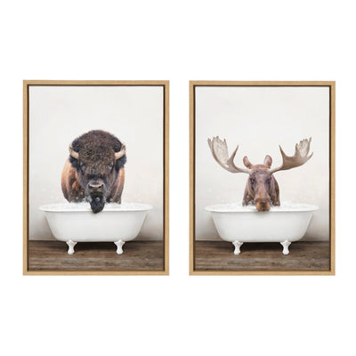 Sylvie Bison Rustic Bubble Bath and Moose Rustic Bubble Bath Framed by kateandlaurel - product image 2 for Resin Society