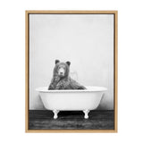 Sylvie Bear in the Tub Framed Canvas by kateandlaurel - product image 2 for Resin Society
