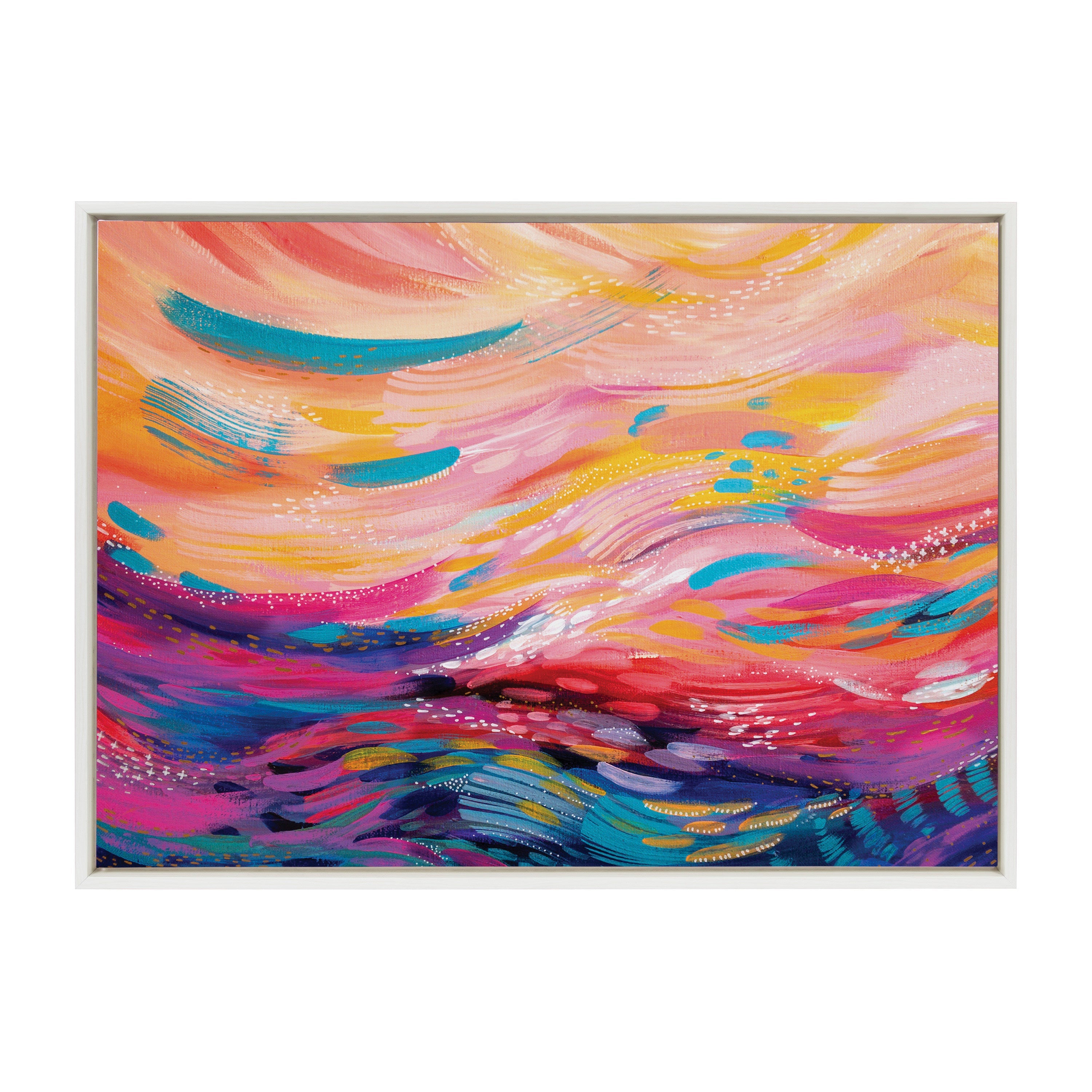 Sylvie Brush Strokes 90 Framed Canvas by kateandlaurel - product image 13 for Resin Society