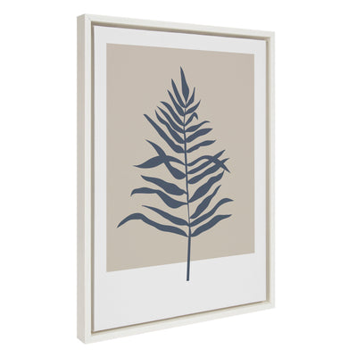 Sylvie Muted Tan and Blue Colorblock Botanical Fern Framed Canvas by kateandlaurel - product image 7 for Resin Society