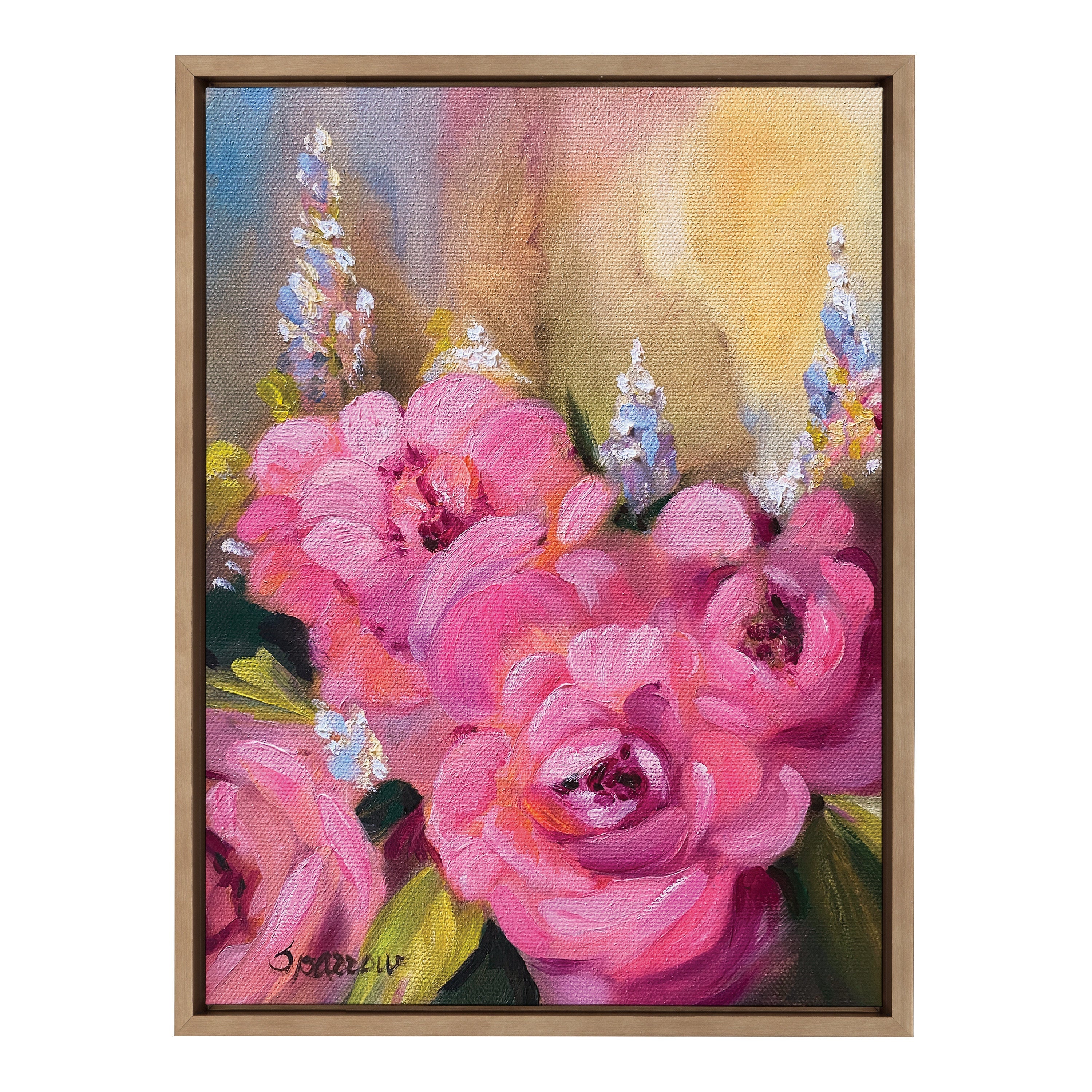 Sylvie Hot Pink Framed Canvas by Mary Sparrow