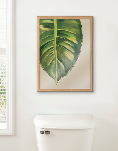 Blake Large Leaf Greener Hue Neutral Framed Printed Glass by kateandlaurel - product image 5 for Resin Society