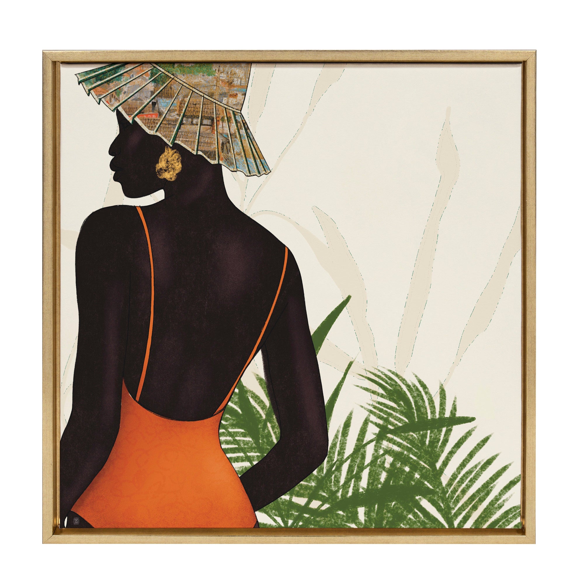 Sylvie So So Tropical Framed Canvas by kateandlaurel - main product image for Resin Society