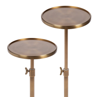 Engles Adjustable Polished Metal Table and Plant Stand