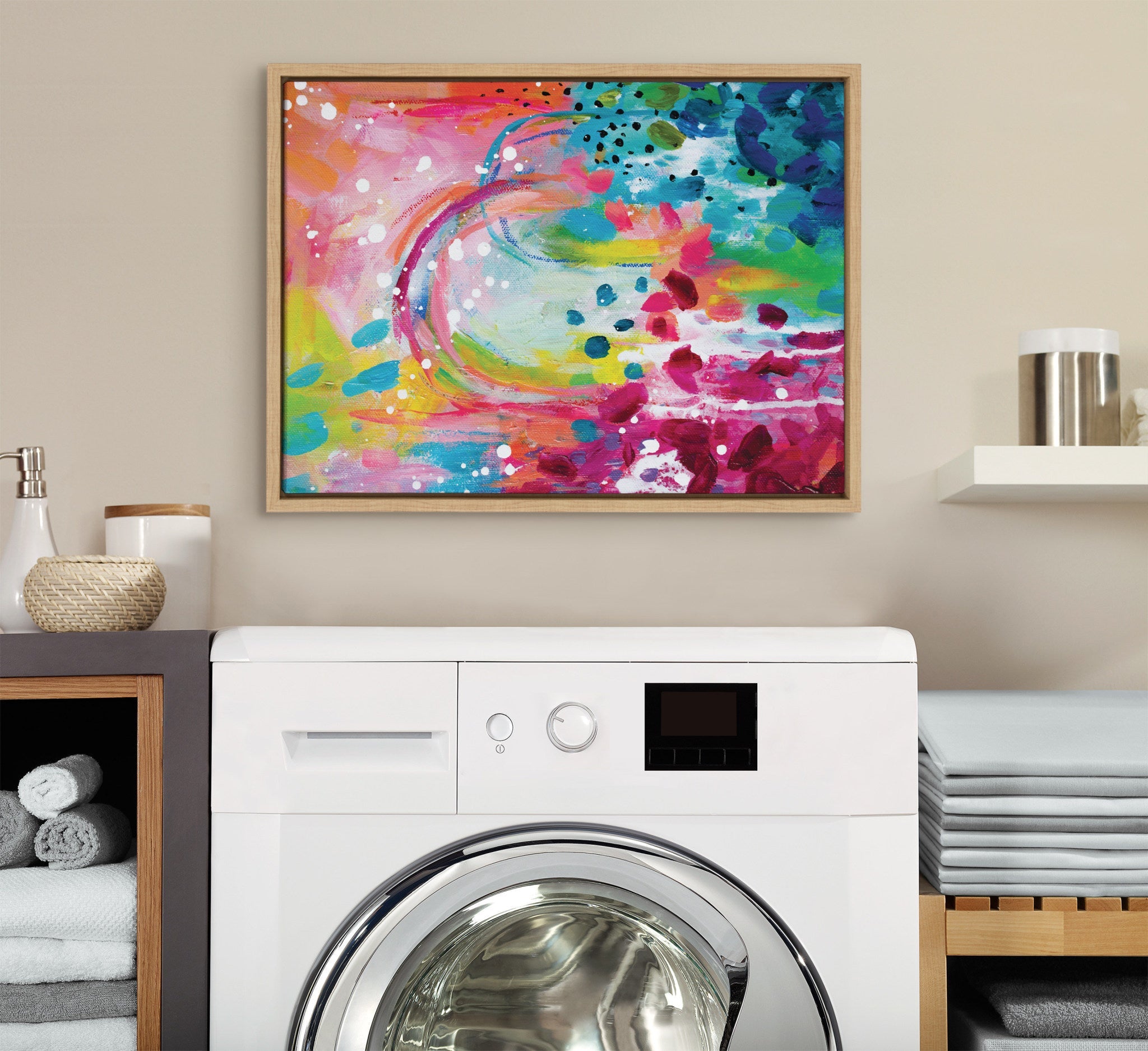 Sylvie Chasing Rainbows Framed Canvas by Rachel Christopoulos by kateandlaurel - product image 8 for Resin Society
