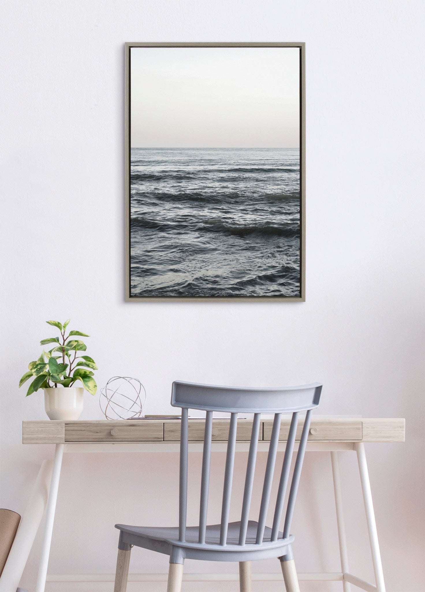 Sylvie Calm Ocean Vibes Framed Canvas by Vidal Hernandez by kateandlaurel - product image 7 for Resin Society