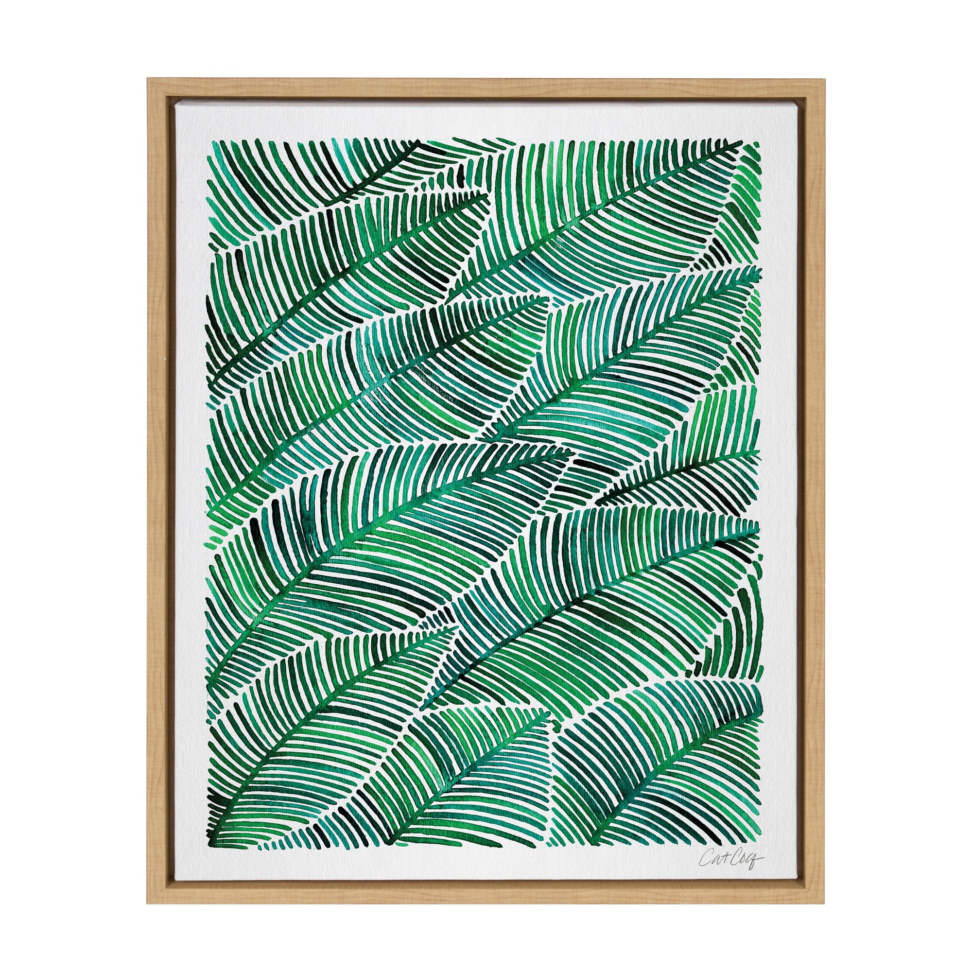 Sylvie Tropical Leaves Framed Canvas by kateandlaurel - product image 7 for Resin Society