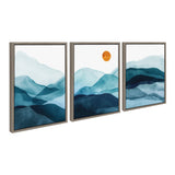 Sylvie Blue Mountain Range Framed Canvas Set by kateandlaurel - product image 8 for Resin Society