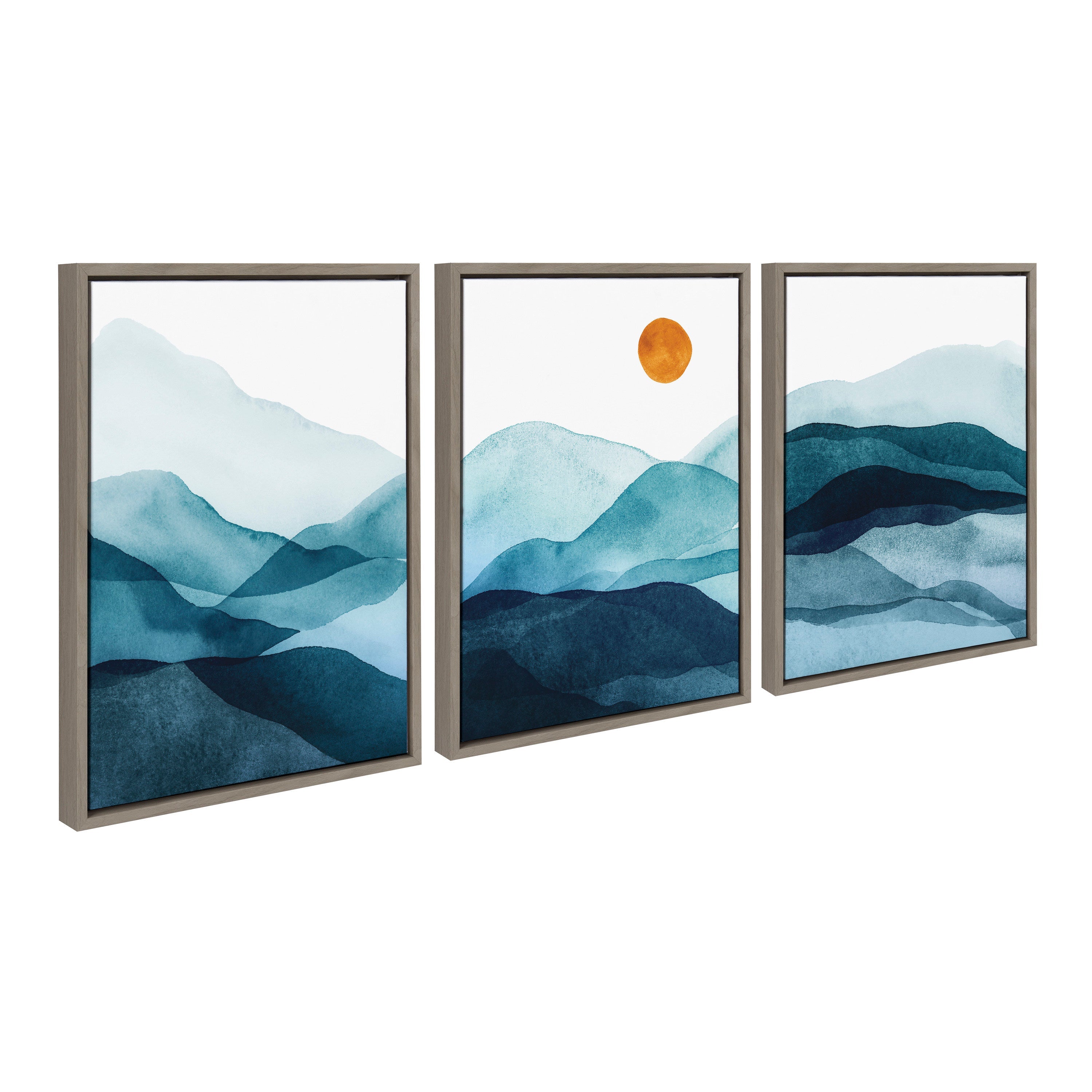 Sylvie Blue Mountain Range Framed Canvas Set by kateandlaurel - product image 8 for Resin Society