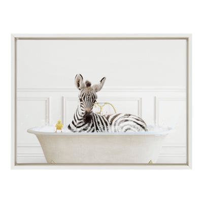 Sylvie Zebra In Bubble Bath Neutral Style Framed Canvas by kateandlaurel - product image 8 for Resin Society