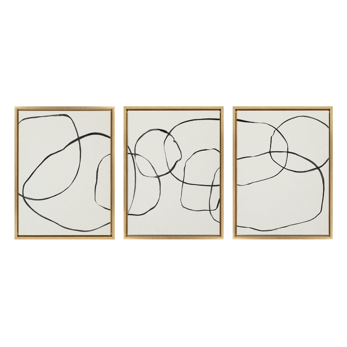 Sylvie Dancing Circles BW Framed Canvas by kateandlaurel - product image 2 for Resin Society