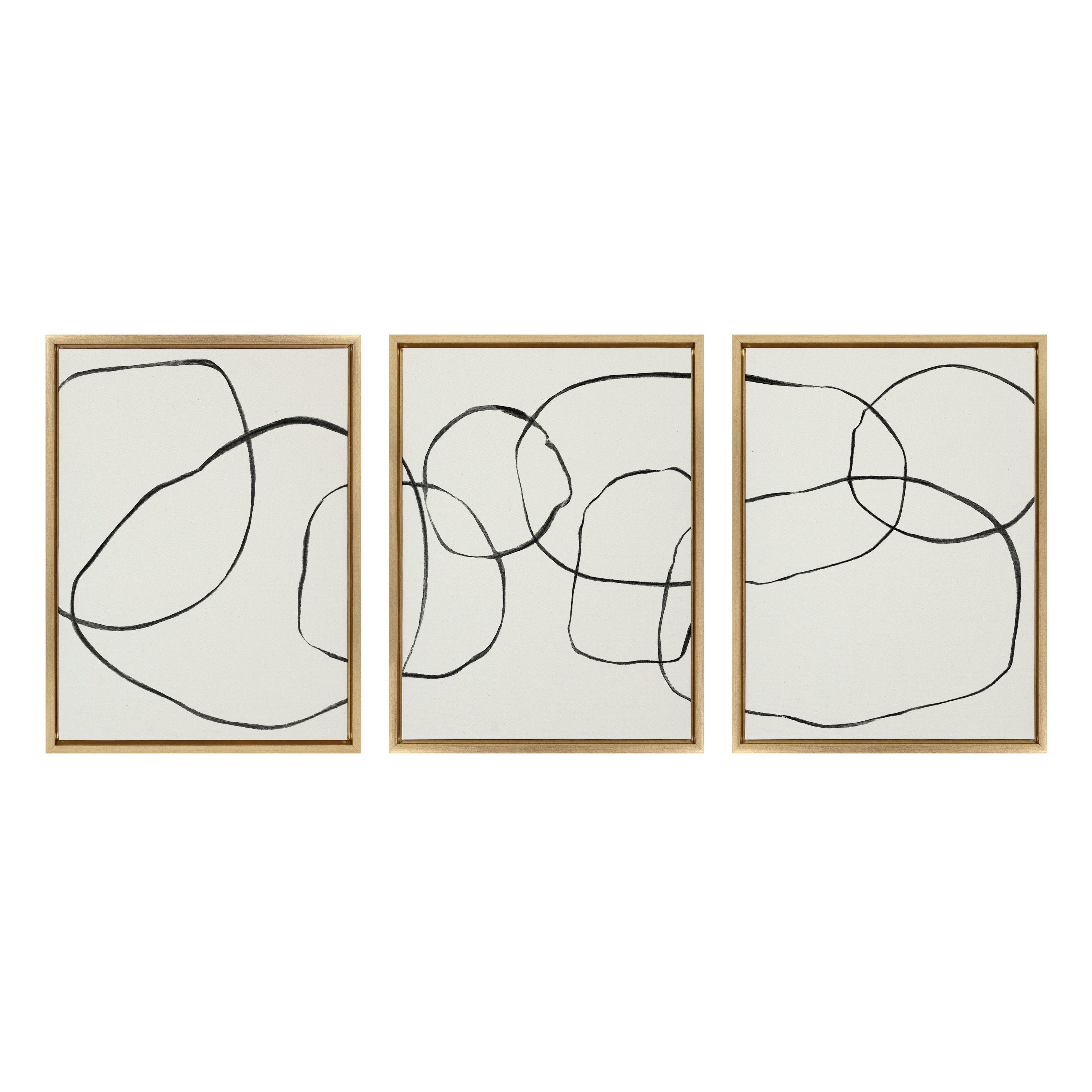 Sylvie Dancing Circles BW Framed Canvas by kateandlaurel - product image 2 for Resin Society