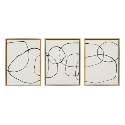 Sylvie Dancing Circles BW Framed Canvas by kateandlaurel - product image 2 for Resin Society