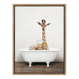 Sylvie Giraffe 2 in the Tub Color Framed Canvas by kateandlaurel - product image 2 for Resin Society